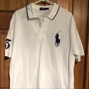 White nautical polo shirt
